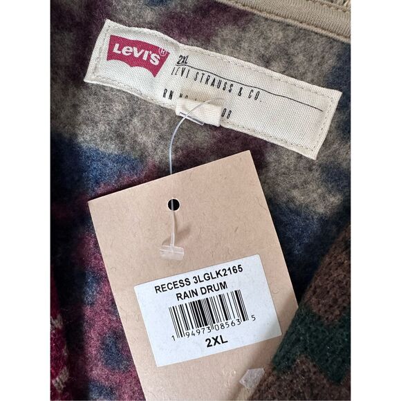 Levi’s Aztec Geometric Fleece Button Cardigan Mens 2XL Brand New - Picture 4 of 9